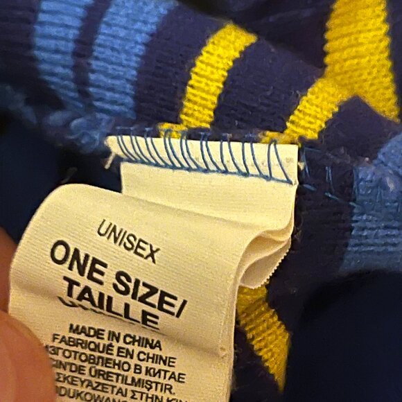 The North Face Snow Hat Beanie Blue Yellow Stripes Striped Ski Outdoor Youth - Picture 5 of 6